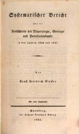 Mineralogische Jahreshefte, 6/7. 1836/37 (1841)