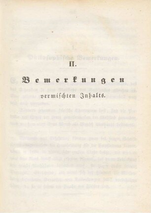 II. Bermerkungen vermischten Inhalts