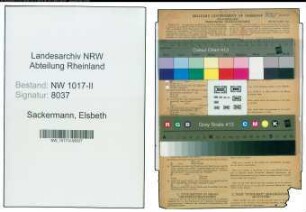 Entnazifizierung Elsbeth Sackermann , geb. 30.07.1907 ()