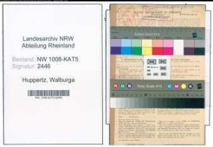 Entnazifizierung Walburga Huppertz , geb. 01.12.1886 (Lehrerin)
