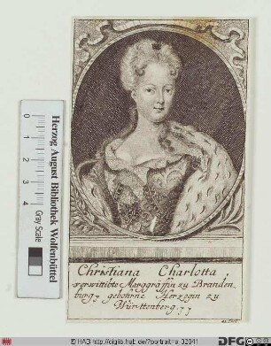 Bildnis Christiane Charlotte, Markgräfin von Brandenburg-Ansbach, geb. Prinzessin von Württemberg