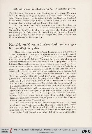1: Ottomar Starkes Neuinszenierungen für den Wagnerzyklus