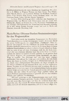 1: Ottomar Starkes Neuinszenierungen für den Wagnerzyklus