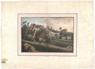 Ansicht von Lohmen, Handzeichnung, 1794 : Lohmen / Thiele ad viv. pinx. - [S.l.] , 1794. - 1 Kunstbl. : Handzeichng. ; 43 x 29 cm