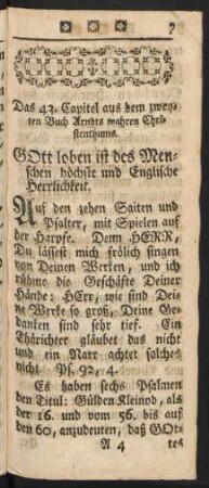 Das 42. Capitel aus dem zweyten Buch Arndts wahren Christenthums.
