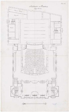 Stadttheater, Bromberg: Grundriss Parkett mit Bestuhlungsplan