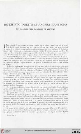 19: Un dipinto inedito di Andrea Mantegna nella Galleria Campori di Modena