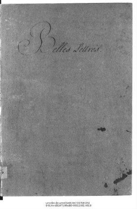 Katalog der Privatbibliothek von Prinz August (1747-1806), Teil 1: Belles Lettres