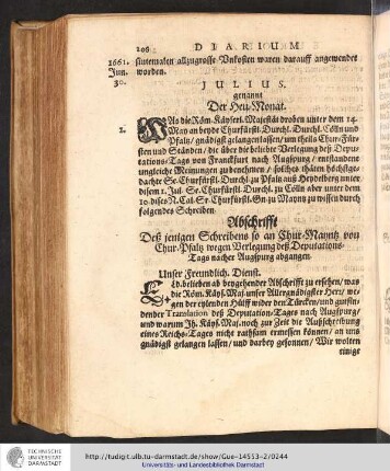 JULIUS. genannt Der Heu-Monat.