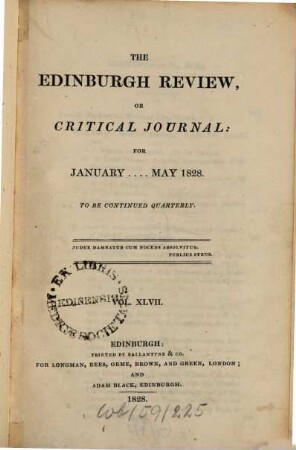 The Edinburgh review, or critical journal, 47. 1828