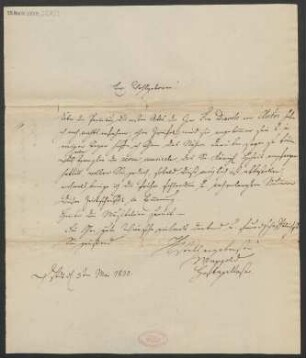 Brief an B. Schott's Söhne : 03.05.1830