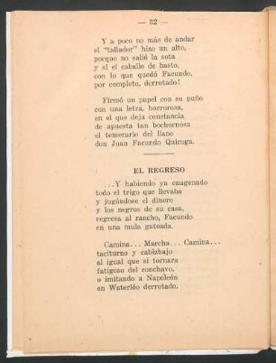 El regreso