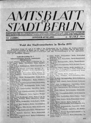 Sonderausgabe, 6. März 1933
