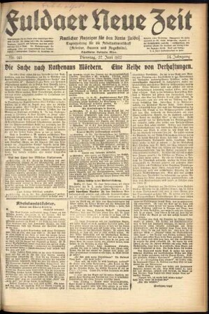 Ausgabe vom Dienstag, den 27. Juni 1922.