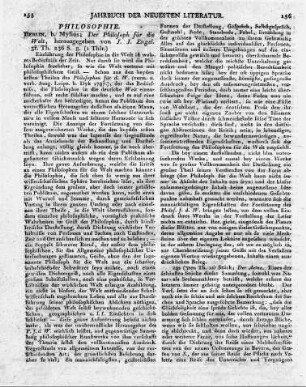 Berlin, b. Mylius; Der Philosoph für die Welt, herausgegeben von J. J. Engel. 3r. Th. 236 S. 8.