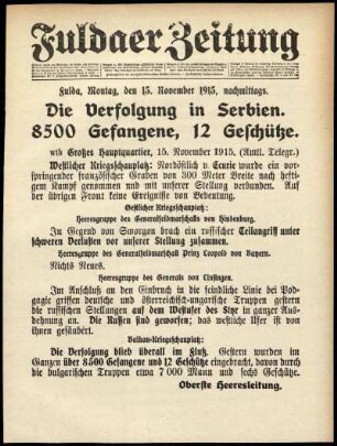 Ausgabe vom Montag, den 15. November 1915.