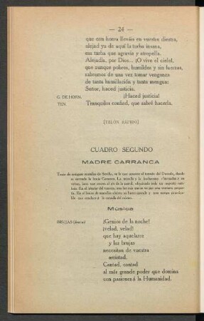 Cuadro segundo - Madre Carranca