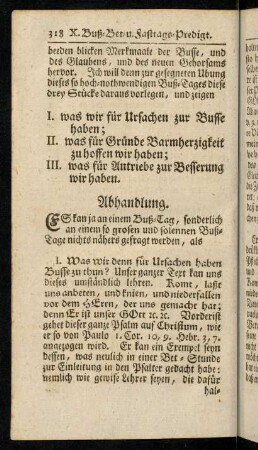 318-328, Es kan ja an einem Buß-Tag, sonderlich ...