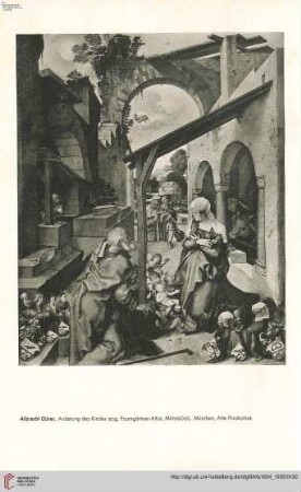 50: Zum "Bilde des Monats" (Dezember 1934) : Dürer: Anbetung des Kindes