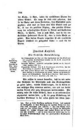 Zweites Kapitel. Die kirchliche Entwickelung