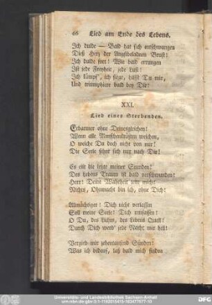 XXI. Lied eines Sterbenden.