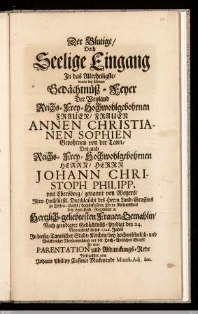 Parentation- und Abdankungsrede