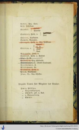 Namensliste von Vereinsmitgliedern