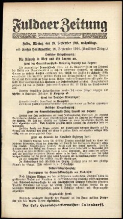 Ausgabe vom Montag, den 18. September 1916.