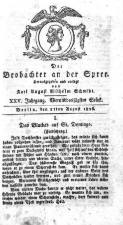 34. Stueck, 21. August 1826