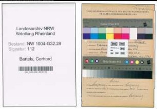 Entnazifizierung Gerhard Bartels , geb. 04.11.1906 (Zollbootsmann)