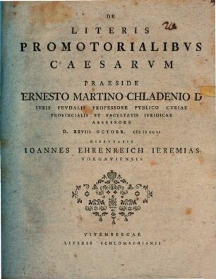 De Literis Promotorialibvs Caesarvm