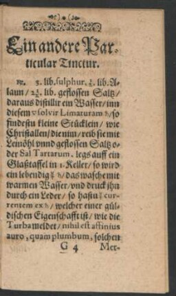 Ein andere Particular Tinctur.
