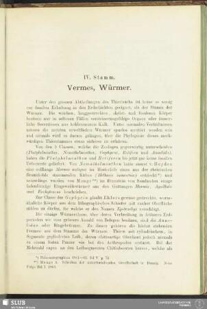 IV. Stamm. Vermes, Würmer