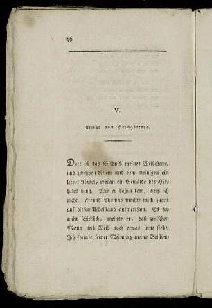 V. Etwas von Halbgöttern.
