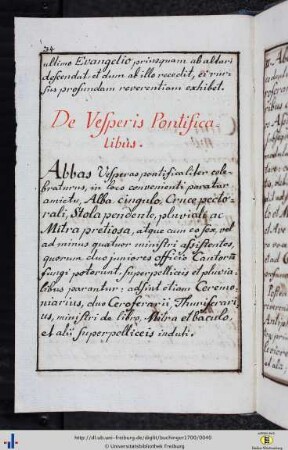De Vesperis Pontificalibus.