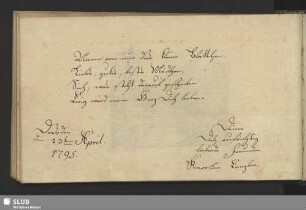 Bl. 88v-89r. Stammbucheintrag von Canzler, Karoline Louise Mathilde