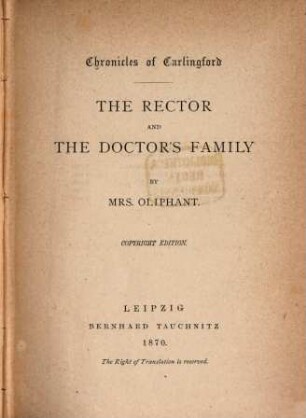 The rector and the doctor's family
