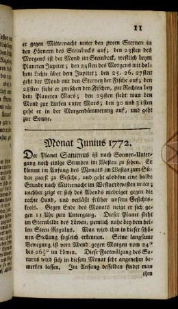 Monat Junius 1772.