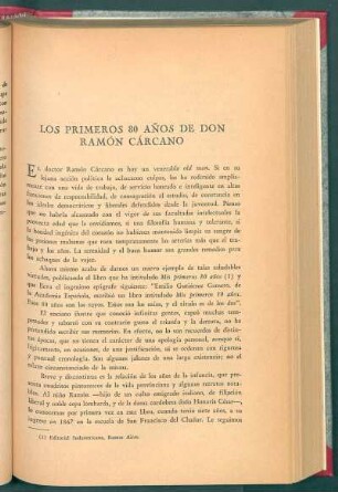 Los primeros 80 años de don Ramón Cárcano