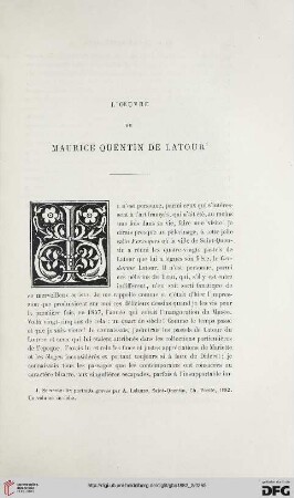 2. Pér. 26.1882: L' œuvre de Maurice Quentin de Latour