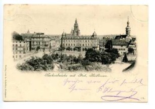 "Neckarbrücke mit Post" - Postamt 1 (Kaiserstraße 2), Untere Neckarstraße