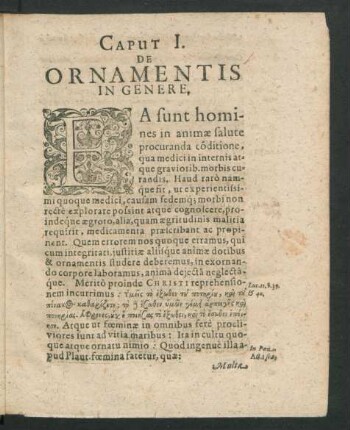 Caput I. De Ornamentis In Genere.