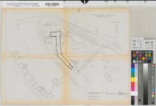 Emsdetten (Emsdetten) Entwurf für ein Progymnasium Lage- und Gartenplan 1957 1 : 500 46 x 60 Pause Geisberg, Architekt, Münster Prov. Schulkollegium Nr. 10277