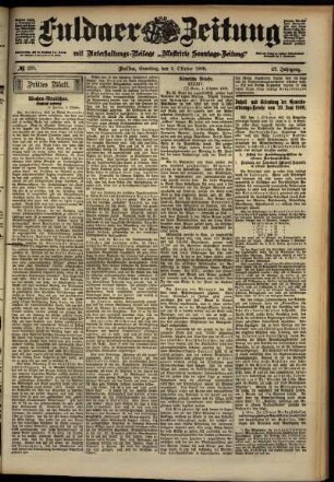 Dritte Ausgabe vom Samstag, den 06. Oktober 1900.
