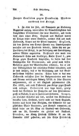 27. Zweyte Coalition gegen Frankreich. Wiederausbruch des Kriegs