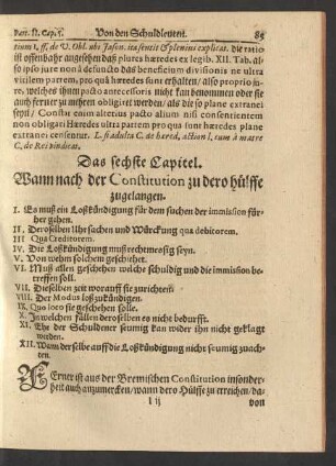Das sechste Capitel. Wann der Constitution zu dero hülffe zugelangen.