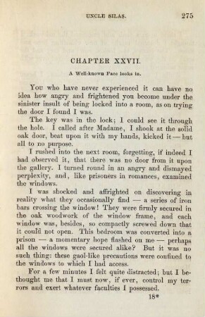 Chapter XXVII. A well-known face looks in