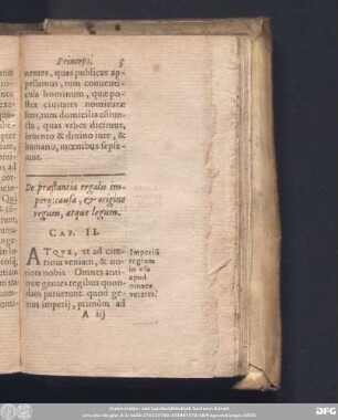 De praestantia regalis imperii: causa, & origine regum, atque legum. Cap. II.