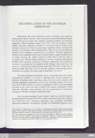 The Population Of The Ottoman Armenians