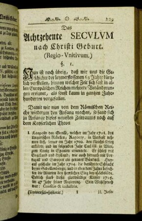 §. 1. [von den Römischen Kaysern.] - §. 2. [von den Churfürsten.]